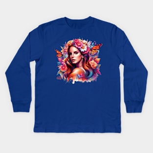 Lana Del Rey - Butterflies Kids Long Sleeve T-Shirt